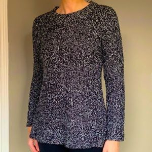 Knit Crew Neck Salt and Pepper Sweater